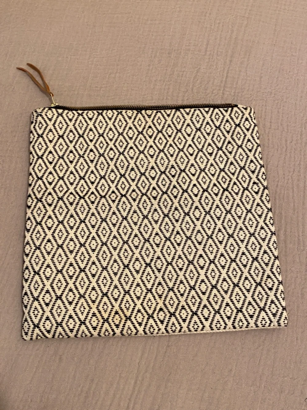 TRIBE ALIVE Black & White Geometric Zipper Pouch - Women Bags